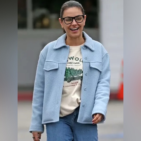 Aritzia Sunday Best Sky Shirt Jacket - Dune Blue - Size S - Picture 12 of 12